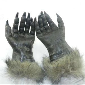 Halloween Wolf Costume Mask Wolf Gloves Animal Mask Scary Pond Latex Masquerade Mask