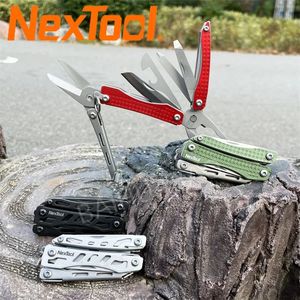 Nextool mini flaggskepp multitools 10 i 1 EDC Reparationsverktyg Pocket Folding Knife Outdoor Survival Kit Box Can Bottle Opener -tång 240514