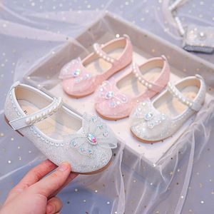 New Children Soft Princess Crystal Shoes for Party Wedding Shows Flats Kids Fashion Casual Girls Mary Janes L2405 L2405