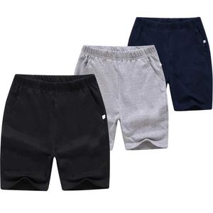 Shorts Wholesale of childrens shorts for 8-15 years old childrens casual shorts classic tricolor black and white gray student boy sports pants d240516