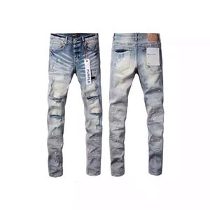 Purple Brand Biker Jeans 24SS Designer Fashion Jeans für lässige Hosen Männer Frauen Jeans American High Street Blue Distressed Hosen