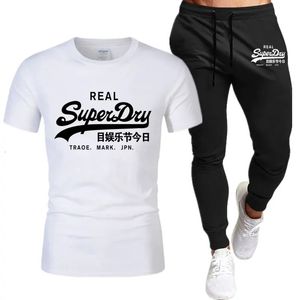 Мужская одежда летняя бренда печатная валочная нагрузка для футболки брюки мужские наборы пробегают в турнире 240511