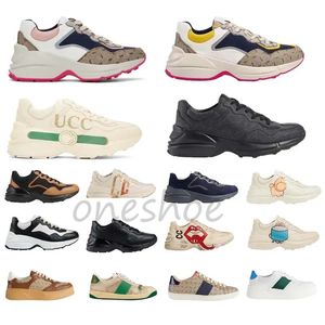 Rhyton Sneakers Designer shoes Multicolor Sneakers Beige Men Trainers Vintage Chaussures Ladies casual leather Shoes Sneaker shoes size 35-47