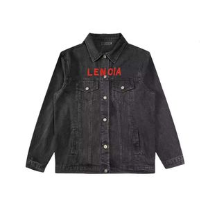 B Home Paris Correct High Version SS New Black And Red Embroidered Denim Coat Same Style For Men Women Not Out Of Stock