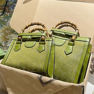 Designer Lady Bags Bamboo Handle Top Totes Diana Fully-jewelled Handbag Women Luxury Vintage High Quality Shoulder Bag Cross Body Bamboos Purse