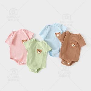 Rompers nyfödda babykläder jumpsuit från 0 till 12 månader gammal D240516