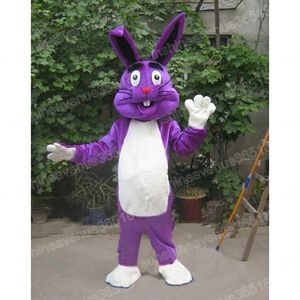 Christmas Purple rabbit Mascot Costume Cartoon theme character Carnival Adults Size Halloween Birthday Party Fancy Outdoor Outfit For Men Women