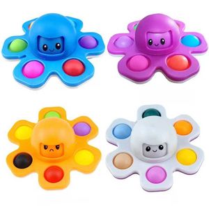 Decompression Toy Octopus Finger Toy Rotator Expression Pushing Bubble Sensor Decompression for Autism in Adults and Children Anti Pressure Decompression Toys