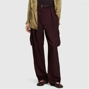 Women's Pants 2024 Summer In Multi Pocket Decorative Wide Leg Low Rise Loose Cargo Y2k Trousers Floor Mop