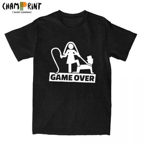 Mäns t-shirts-spel över slav brudtärna party t skjortor för män ren bomull humoristisk t-shirt rund hals bdsm ts korta slve toppar plus size t240515