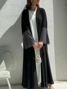 エスニック服eidイスラム教徒のアバヤ女性ダイヤモンドフレアロングslve abayas vestidos saudiアラブマキシヴェスティドスモロッコカフタンロングローブ2023 T240515