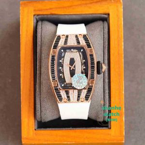 RM Watch Date Luxury Wristwatch Business Leisure RM07-01 Automatiska maskiner Meijin Full Diamond Case Tape R Watch Womens Es
