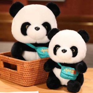Gefüllte Plüschtiere Chinesische Riese Panda Doll Plüsch Spielzeugseele Red Rag Liebe Geburtstagsgeschenk Q0515