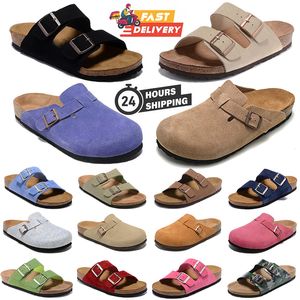 Gratis frakt Mens tofflor Sandal Designer Sneakers Clogs Sandaler Winter Men Kvinnor glider svart vitt mocka läder spänne remplattform falt glidbanor 35-46