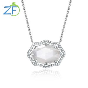 Pendant Necklaces GZ ZONGFA 925 sterling silver cute necklace suitable for women teenagers and girls 6.0ct moonstone gemstone necklace exquisite jewelry J240513