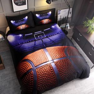 Zestawy pościeli Cool Set Basketball Court Pillowcase Arkusz łóżka Miękka i wygodna poduszka dla chłopców