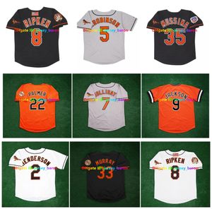 Cal Ripken Jr. Frank Brooks Robinson Cooperstown Orioles 야구 저지 Eddie Murray Jim Palmer Mike Mussina Jackson Holliday Boog Powell Baines Size S-4XL