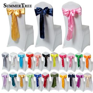 6inch x 108inch Satin Chair Sash Bow Ties Band Cover Banquet Wedding Party Birthday Bridal Shower Design Decoration 15cm 275cm 240513