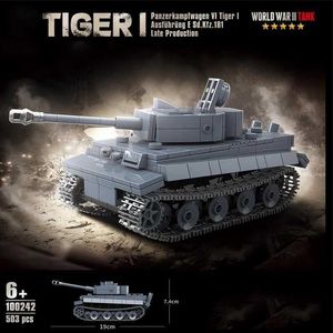 Blocca la sesta forza corazzata della seconda guerra mondiale.E Tiger I Tank Soldier Building Building Building Set Boll Bolk Toy Children WX