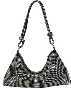 Rhinestone Purses for Women Chic Sparkly Evening Handbag Bling Hobo Bag