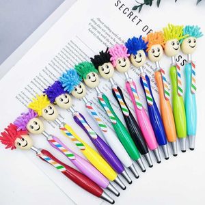 Cartoon Creative Animation Explosive Head Ballpoint Pen Rainbow Tie Smiling Face Doll Mobile Phone Tablet Touch Screen
