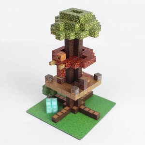 Blocos magnéticos 267 peças de edifícios magnéticos Block Puzzle Toys My World Mini Building Educação Diy Boys Toy Gifts Giant Tree Pavilion WX5.17