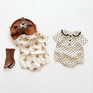 Rompers Milancel Summer Baby Tight Clothing One piece Boys Clothing Dot Coat for Preschool Girls d240517