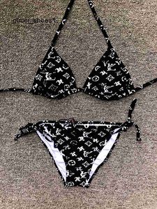 Designer baddräkt kvinnor vintage thong micro täcker kvinnor bikini set badkläder tryckt baddräkter sommarstrand slitage simning