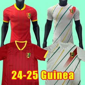 24 25 Jerseys de futebol Guiné os torcedores da equipe nacional Guins Camano Kante Traore Branco Vermelho 2024 2025 Camisa de futebol Uniformes Guinee Maillot de Foot Camiseta Futbol