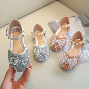 New Princess for Girls Bowtie Glitter Children Baby Dance Shoes Bling Party Casual Toddler Girl Sandals L2405 L2405