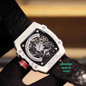 RM 시계 날짜 럭셔리 손목 시계 와인 배럴 시계 R RM67-02 시리즈 자동 기계식 세라믹 케이스 테이프 남성 시계