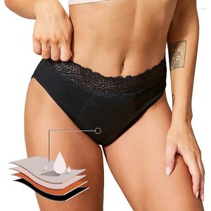 Women's Panties Leakproof Menstrual Panites Heavy Flow Absorption Sexy Lace 4-layer Women Period Briefs Incontinence Underwear