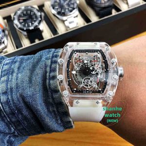 Designer Luxury Watch Date Leisure Mens Transparent Shell Automatisk mekanisk klocka Rektangulär personlighet Full Hollowed Fashion Trendy Sports