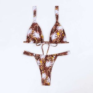 Sexy Micro Bikini 2024 Woman Swimsuit Floral Swimwear Women String Thong Bikini set da bagno femmina Birdine da bagno Wear Biquini