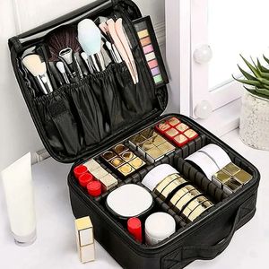 Makeup Bag for Women Travel Waterproof nödvändig skönhetsborste broderi verktyg lagring kosmetisk fodral professionell makeup box 240516