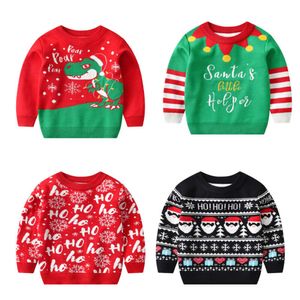 2022 Barn tröja julflicka vinterkläder kofta för flickor pojkar jumper småbarn stickkläder ytterkläder 1-8 år l2405