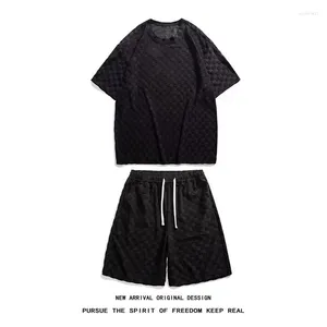 Tracce da uomo set estivi di fascia alta set di taglieri bianchi Shorts Shorts Abbigliamento casual di qualità Trendy Korea Youth Ins Style 8xl