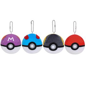 3 Inch Cartoon Plush Ball Keychain Stuffed Ball Toy Collection Red Blue Master 4 Styles Ball Strap Plushie Backpack Plush Doll Pendant