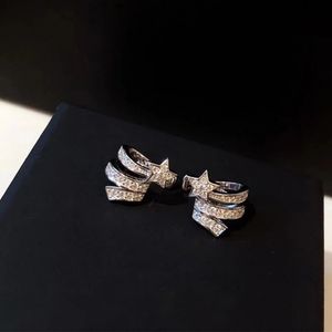 Charms hochwertig 925 Sterling Silberschmuck Luxus Marke Small Star Ohr Pin Clip auf Ohrringen für Frauen Trend Design 240516