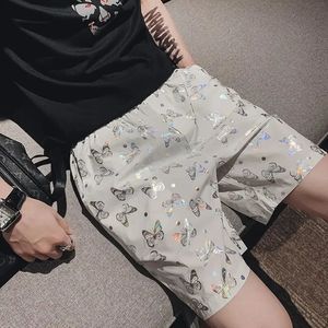 남성용 얼음 반바지가있는 빠른 건조 Floral Printed Home Anime Graphic Man Short Pants y2k 헐렁한 세련된 피트 코토스 얇은 240506