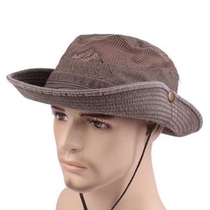 Wide Brim Hats Bucket Hats Breathable Mesh Bucket Hat Outdoor Summer Cap Hiking Sun Hat Unisex Boonie Cap Wide Brim Cotton Fishing Hats B240516