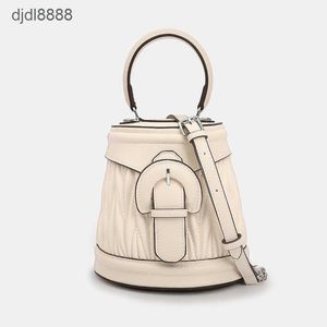 Soft Leather Womens New Autumn Versatile Fold Bucket Bag Diamond Chain Handbag Single Shoulder Messenger Bag B1J9