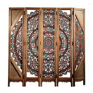 Decorative Plates Wood Carved Subareas Screens Vintage Hollow Folding Living Room Entrance Furniture