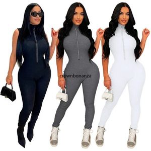 NEW Designer Sleeveless Jumpsuits Summer Women Clothes Bodycon Rompers Sexy Solid Jumpsuits One Piece Outfits Skinny Overalls Wholesale Clothes Bulk Items