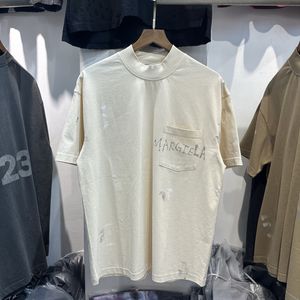 Imagens reais masculina e tees de verão de manga curta letras impressão de camiseta vintage de-gola lavada