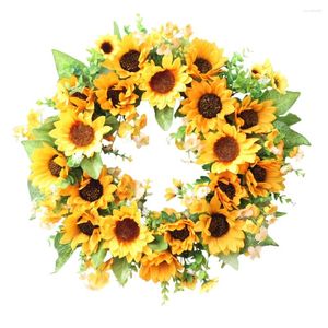 Kwiaty dekoracyjne 40 cm wieniec sztuczny kwiat girlandy słonecznika festiwal halloween fałszywa impreza tkanina
