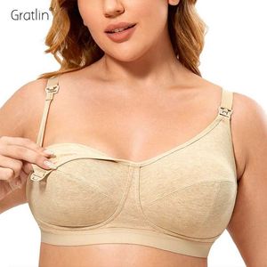 Maternity Intimates Gratlin Plus size cotton care bra for comfortable breast feeding support wireless maternity underwear d240517