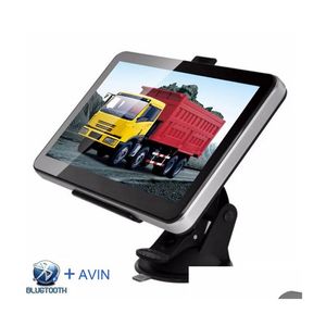 Acessórios para carros GPS HD 7 polegadas Navegação Bluetooth Hands Calls Navigator Avin FM Transmissor 8 GB 3D Mapas Drop Drop Automobil Otrem