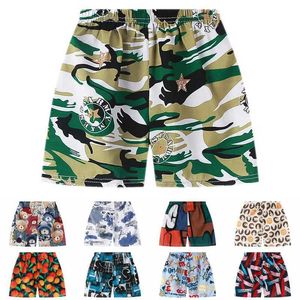 Shorts 2022 New Summer Childrens Shorts Cartoon Print Style Boys and Girls Shorts 2-10T Baby Childrens Shorts Thin Childrens Beach Shorts d240516