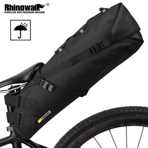 Rhinowalk Bike Saddle Bag Waterproof Mtb Road Bicycle 13L stor kapacitet Cykelväska Folabe Bak Bakpåse Trunk Accessories 240516